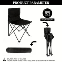 Foldable Camping Chair with Side Pocket Black image 5