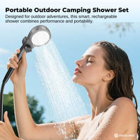 Social Hike Portable Camping Shower Kit - 6000MAh Outdoor Rechargeable Pump LED image 1