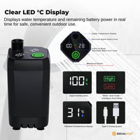 Social Hike Portable Camping Shower Kit - 6000MAh Outdoor Rechargeable Pump LED image 2