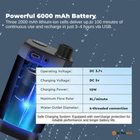 Social Hike Portable Camping Shower Kit - 6000MAh Outdoor Rechargeable Pump LED image 3