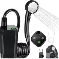 Social Hike Portable Camping Shower Kit - 6000MAh Outdoor Rechargeable Pump LED image 5