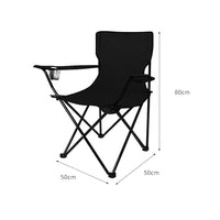 NNEIDS Levede Camping Chairs Folding Arm Foldable Black image 4